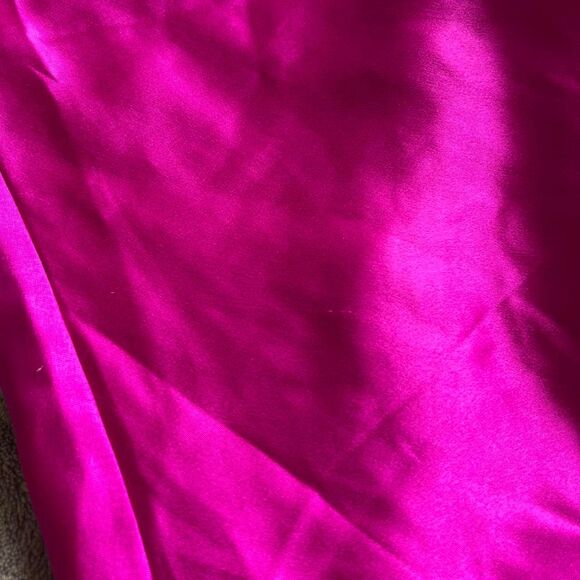 Y2K Victoria's Secret Magenta Satin Lace Trim 2-Piece Cami & Short Set Large - Picture 8 of 8